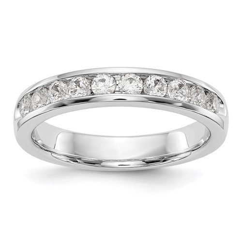 14k White Gold Criss-Cross (Holds 1 carat (6.5mm) Round Center) 1/6 carat Diamond Semi-mount Engagement Ring