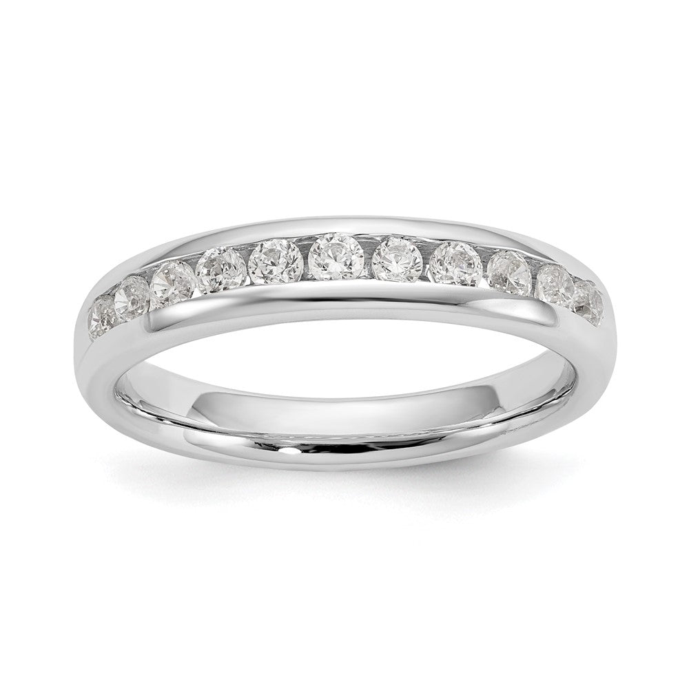 14k White Gold 3/8 ct Lab Grown Diamond VS/SI+ G+ 11 Stone Complete Band
