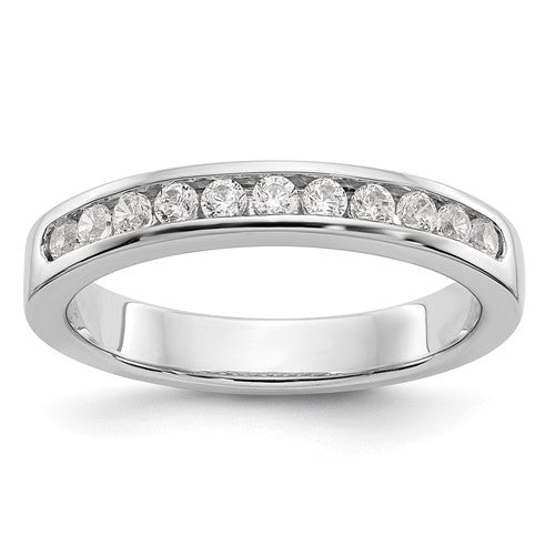 14k and Rhodium AA Quality 1/15 carat Diamond Trio Complete Engagement Ring