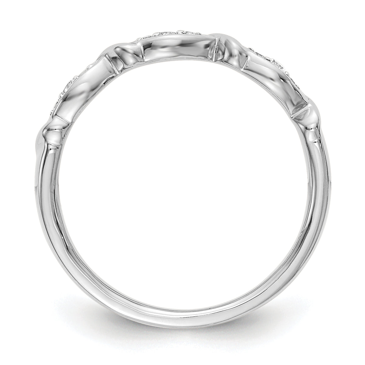 14K White Gold Diamond Band