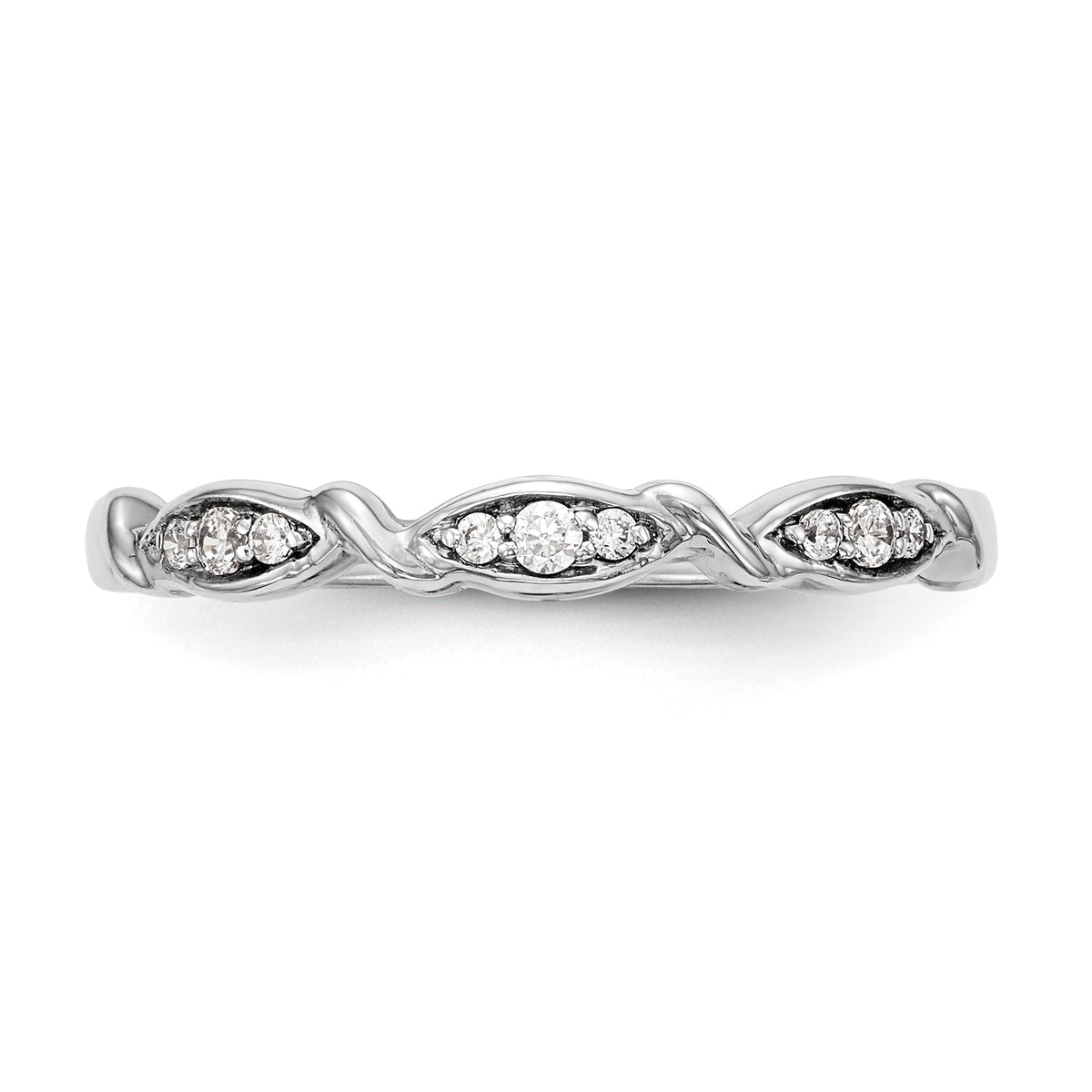 14K White Gold Diamond Band