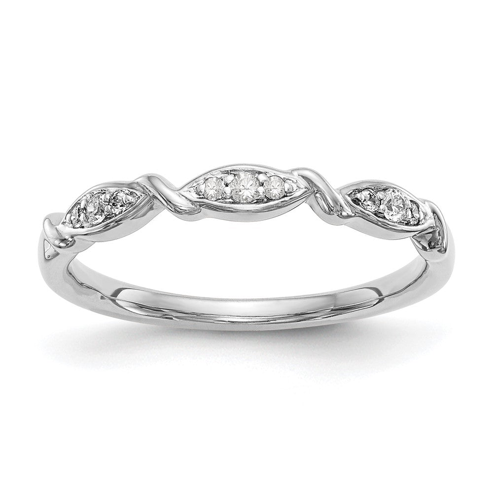 14K White Gold Diamond Band