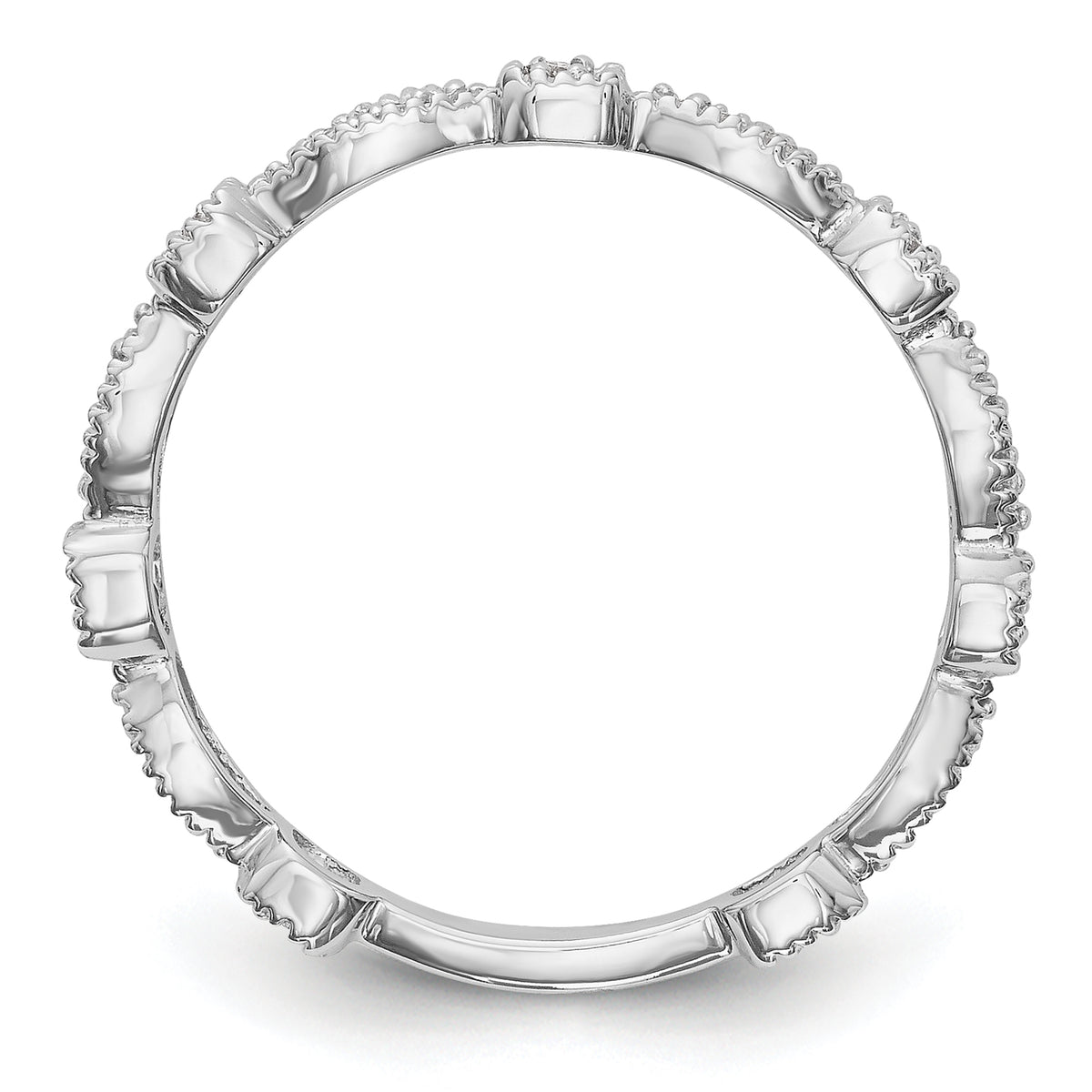 14K White Gold Diamond Band