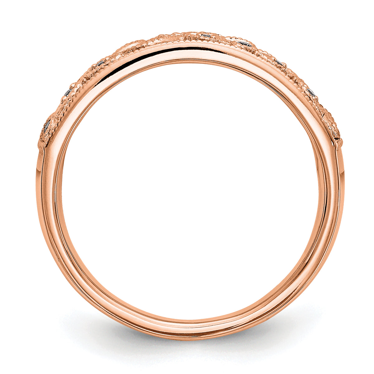 14K Rose Gold Diamond Band