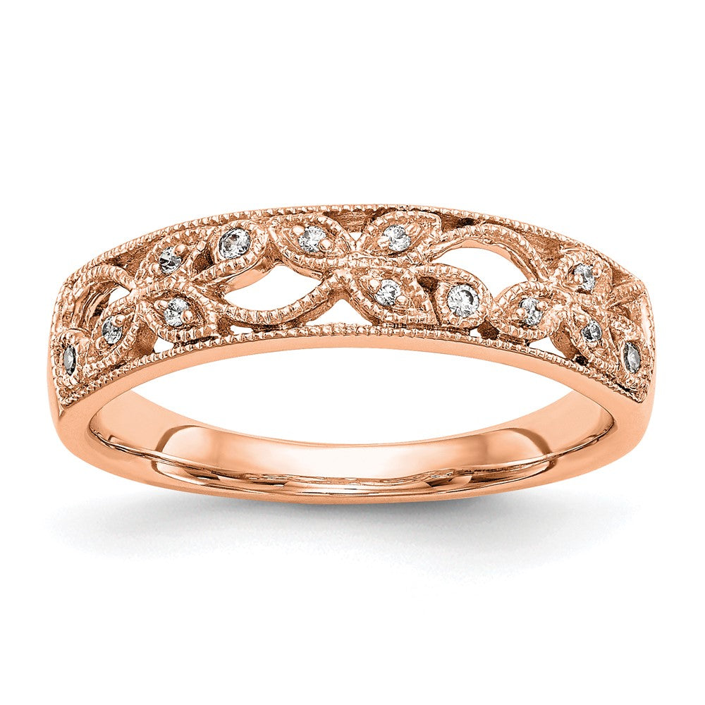 14K Rose Gold Diamond Band