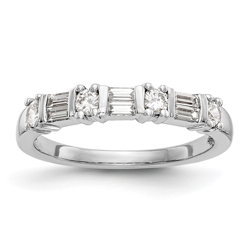 14K White Gold Diamond Band