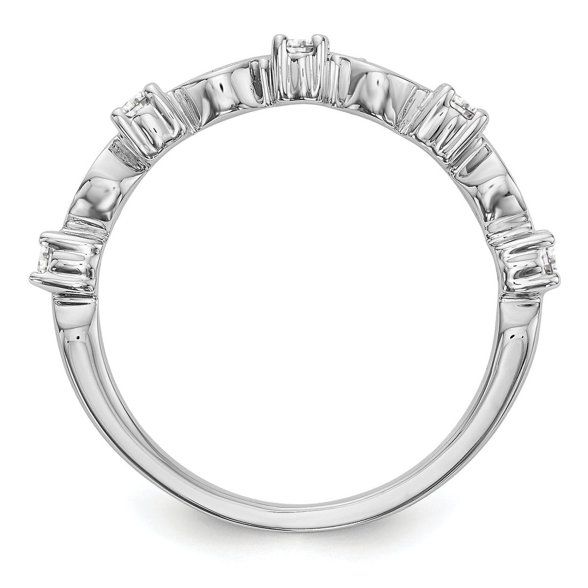 14K White Gold Diamond Band