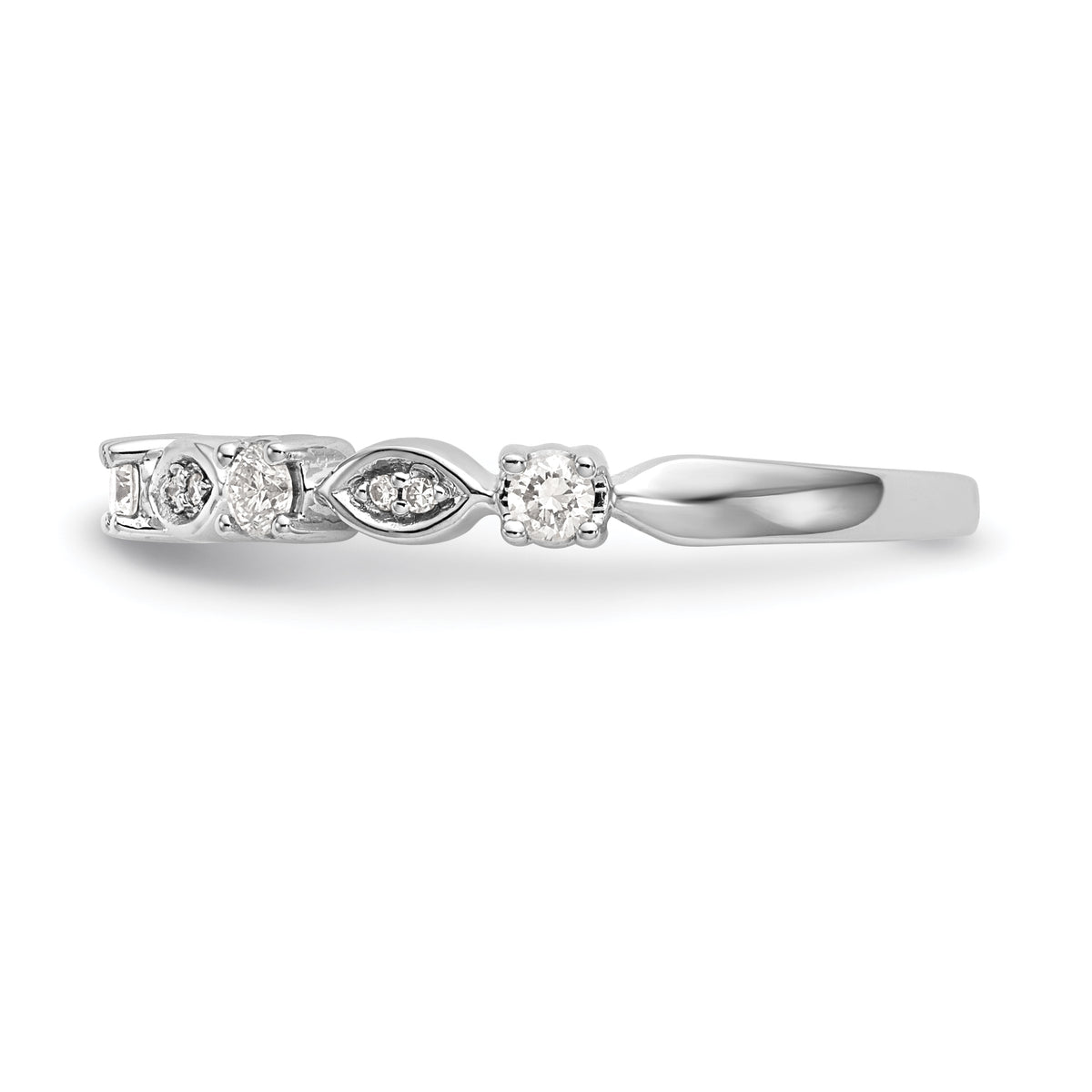14K White Gold Diamond Band