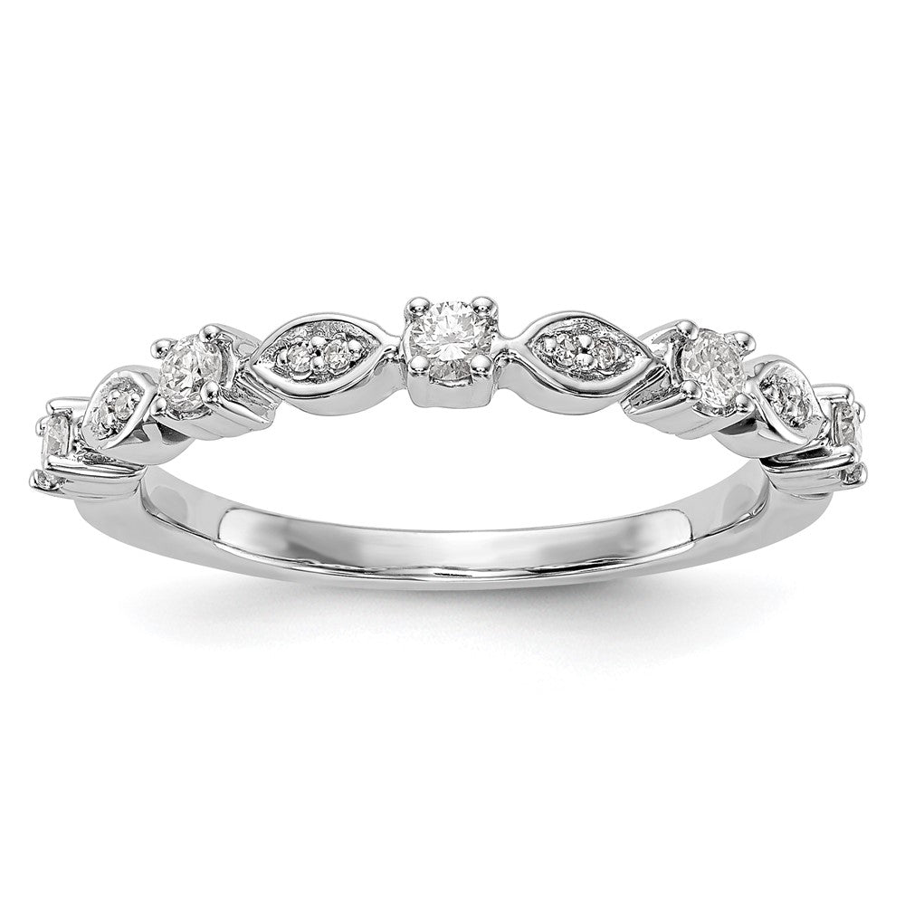 14K White Gold Diamond Band