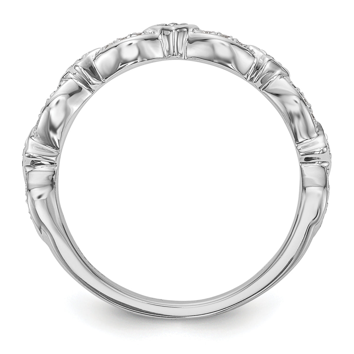 14K White Gold Diamond Band