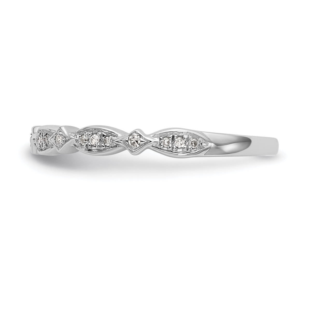 14K White Gold Diamond Band