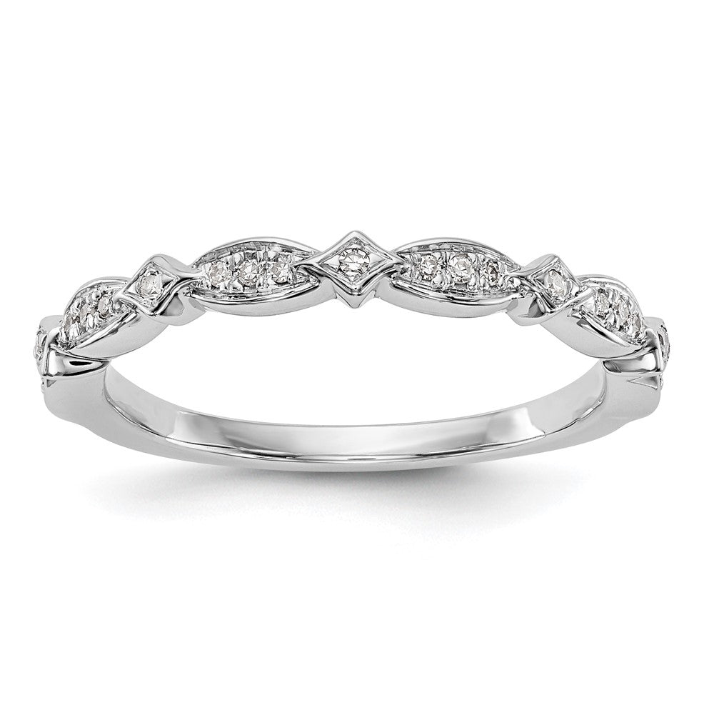 14K White Gold Diamond Band