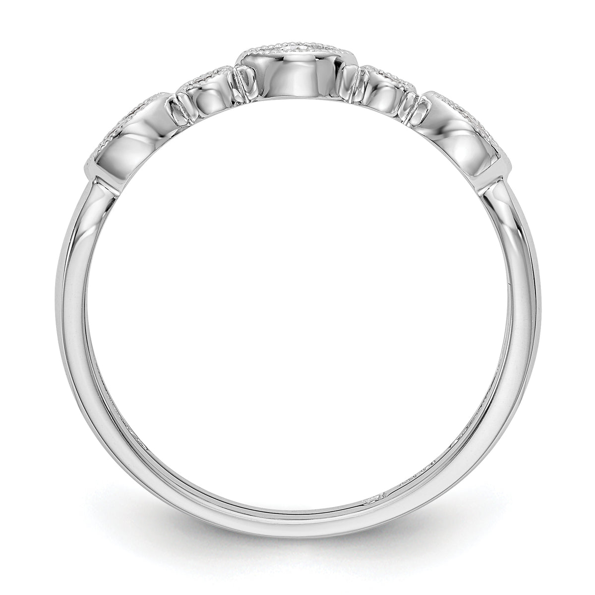 14K White Gold Diamond Band