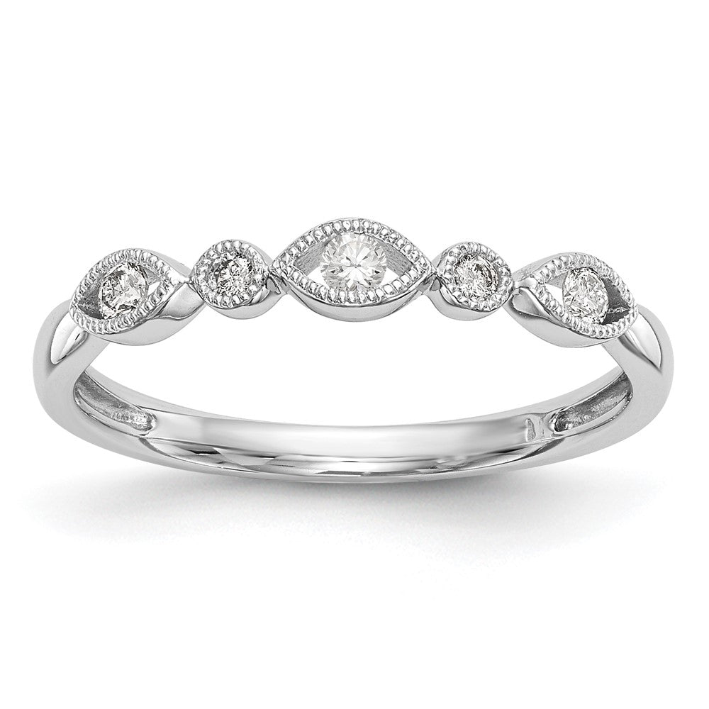 14K White Gold Diamond Band