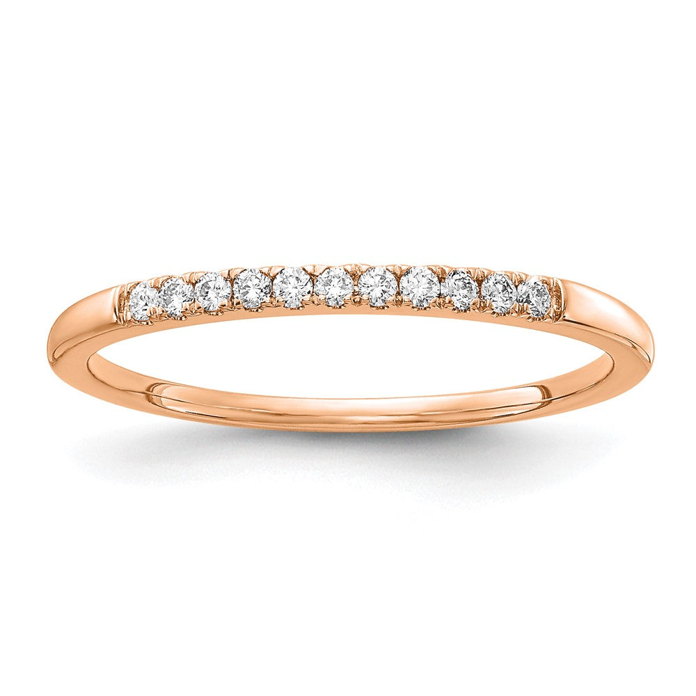 14k Rose Gold 1/10 ct Lab Grown Diamond VS/SI+ G+ Complete Wedding Band