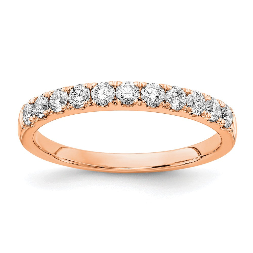 14k Rose Gold 1/2 ct Lab Grown Diamond VS/SI+ G+ Complete Wedding Band