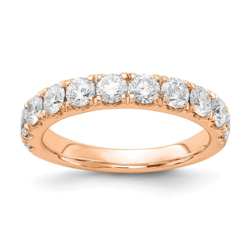 14k Rose Gold 1 1/2 ct Lab Grown Diamond VS/SI+ G+ Complete Wedding Band