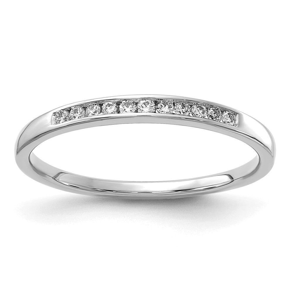 14k White Gold 1/10 ct Lab Grown Diamond VS+ F+ Complete Band