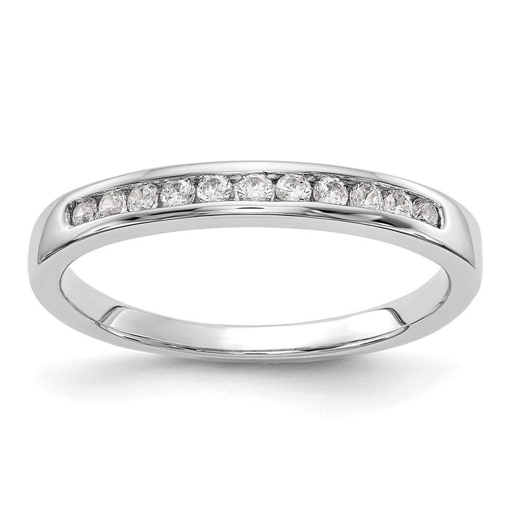 14k White Gold 1/5 ct Lab Grown Diamond VS/SI+ G+ Complete Band
