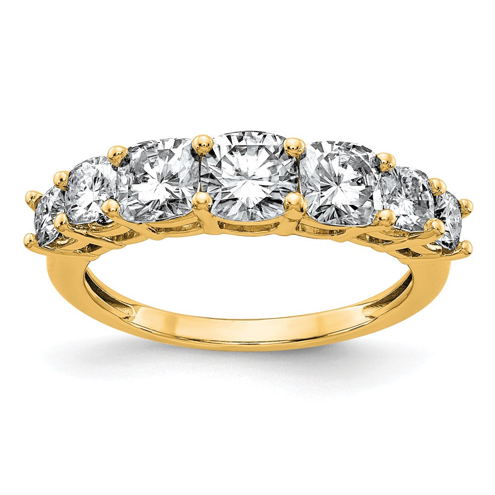 14k 1 5/8ct Lab Grown Diamond VS+ F+ Cushion Comp 7 Stone Band