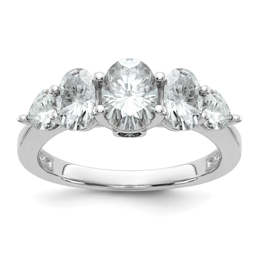 14k White Gold 2 1/6ct Lab Grown Diamond VS+ F+ Complete 5 Stone Band