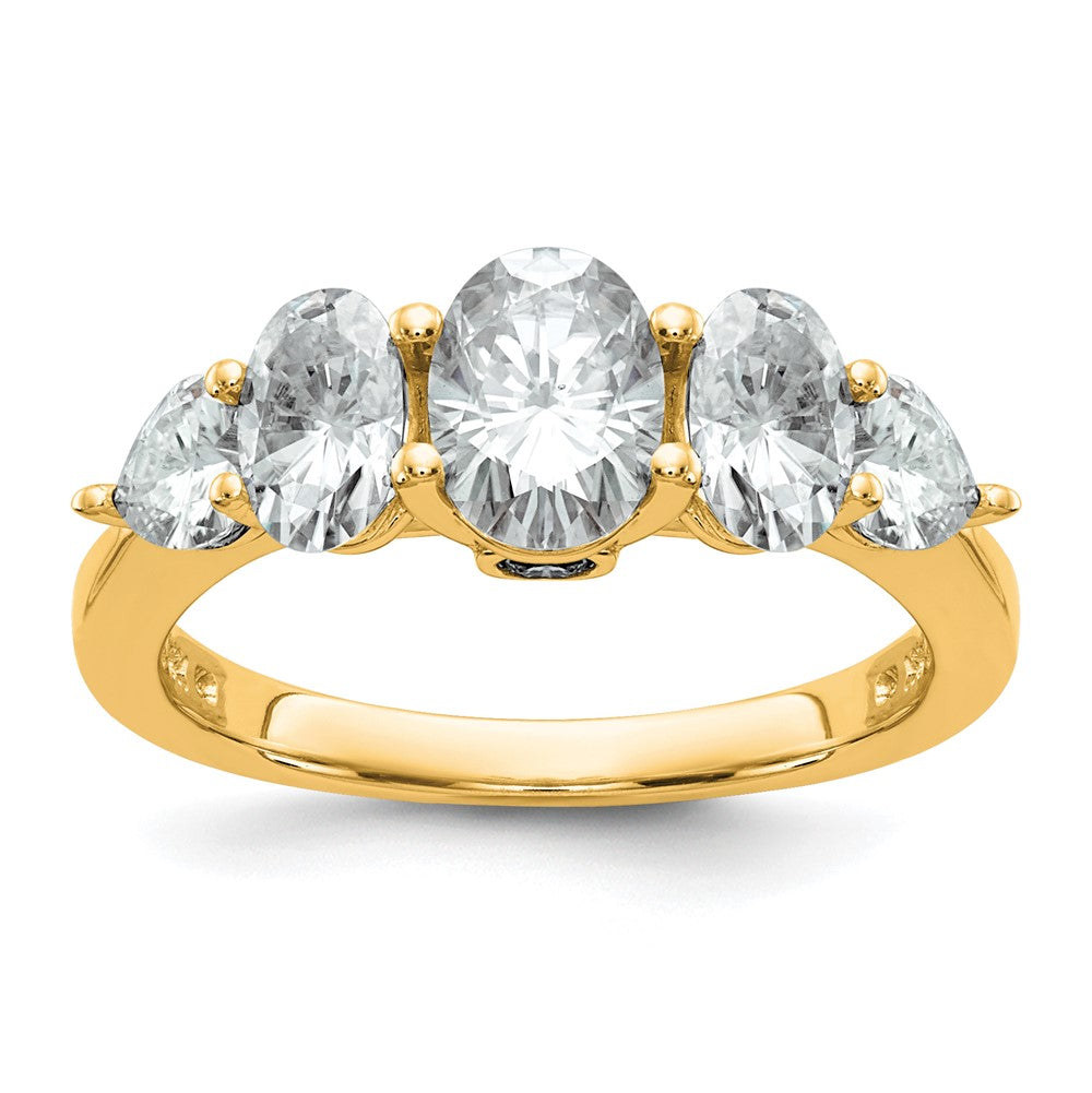 14k 2 1/6ct Lab Grown Diamond VS+ F+ Complete 5 Stone Band