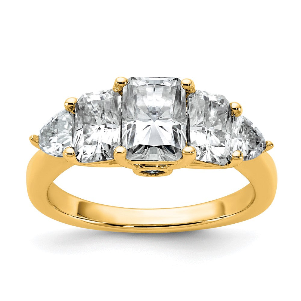 14k 2 3/4ct Lab Grown Dia VS+ F+ Radiant/Trillion 5 Stone Comp Band