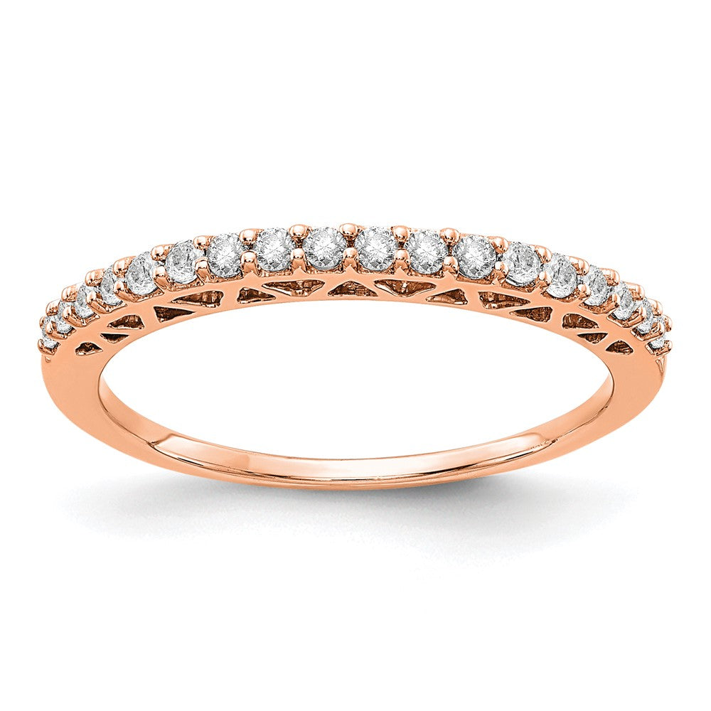 14k Rose Gold 1/4 ct Lab Grown Diamond VS/SI+ G+ Complete Wedding Band