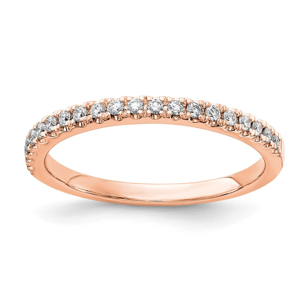 14k Rose Gold 1/5 ct Lab Grown Diamond VS+ F+ Complete Wedding Band