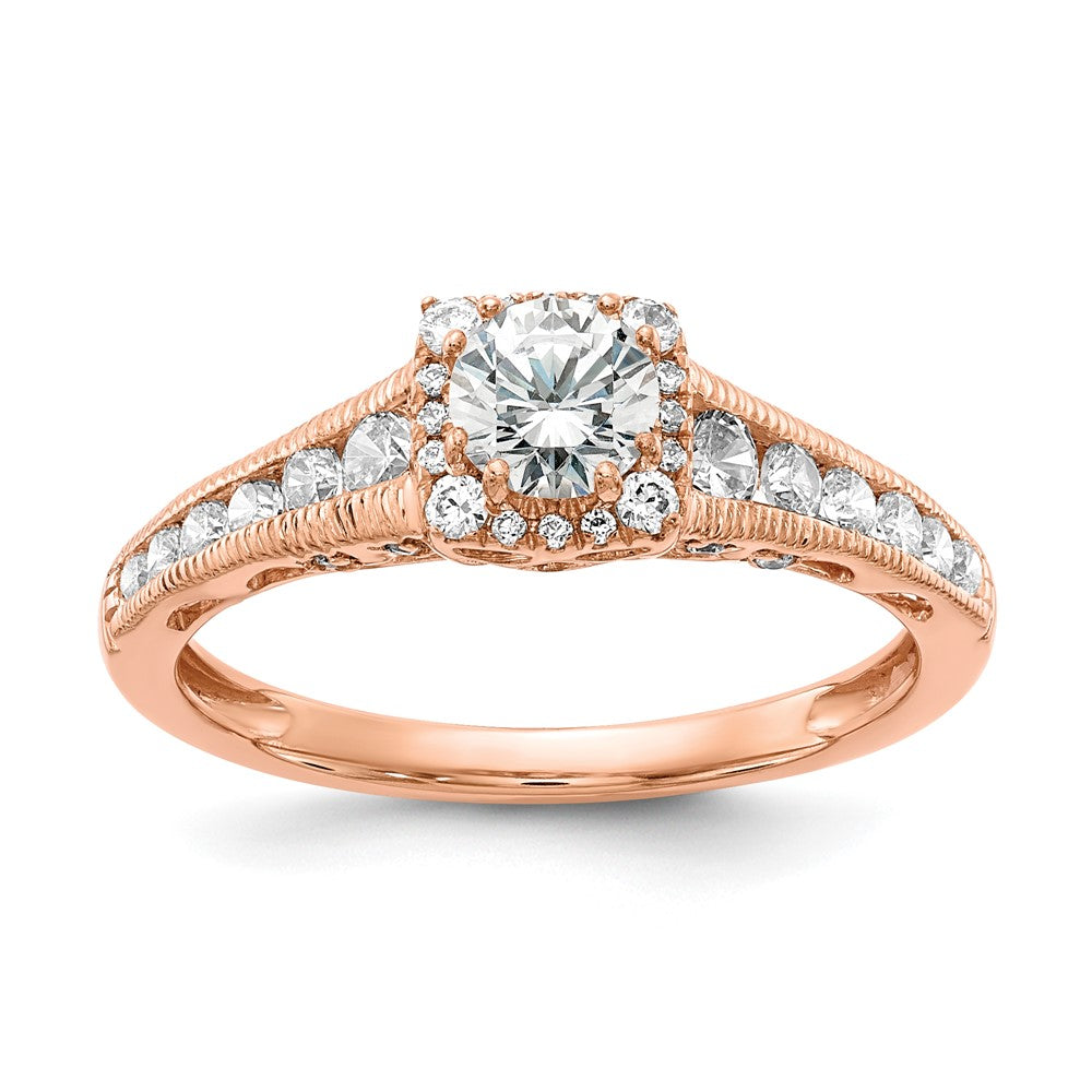10kr 7/8ct Lab Grown Diamond VS/SI+ G+ Comp Petite Halo Eng Ring