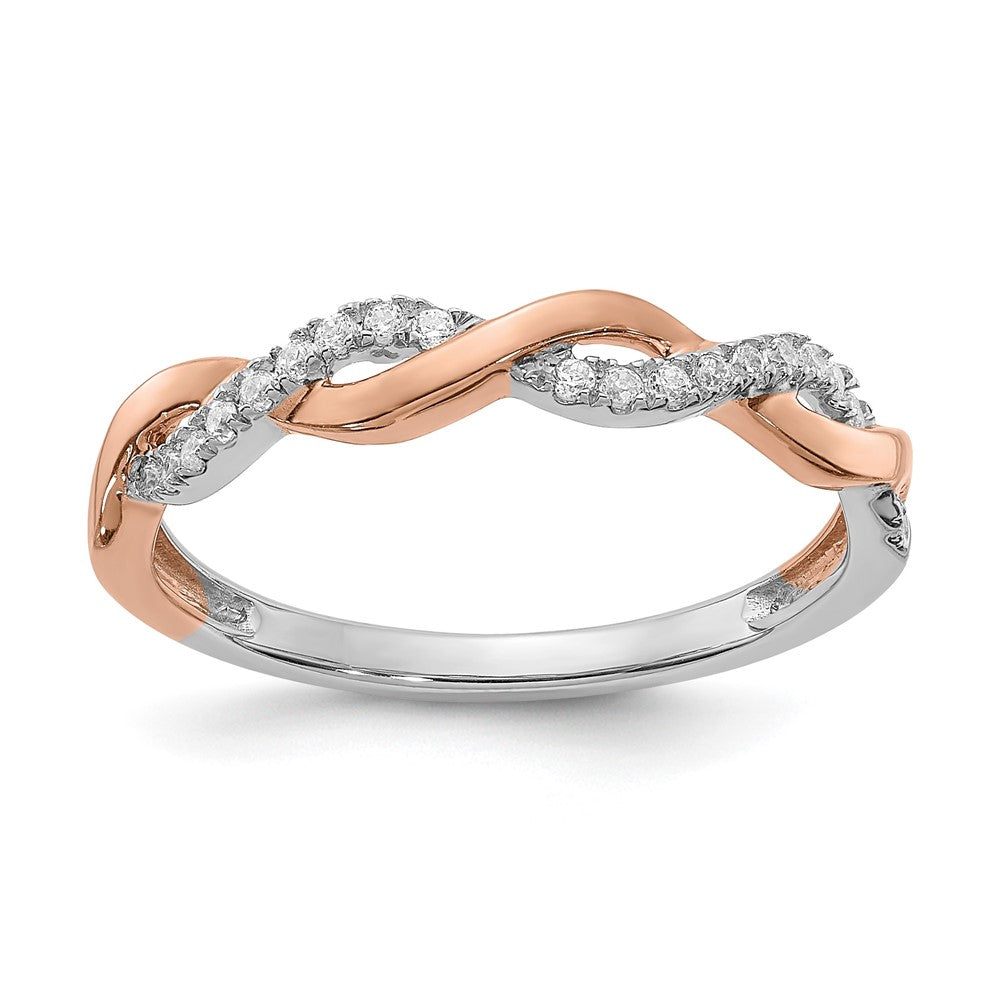 14k Two-tone 1/8 ct Lab Grown Diamond VS/SI+ G+ Comp Wedding Band