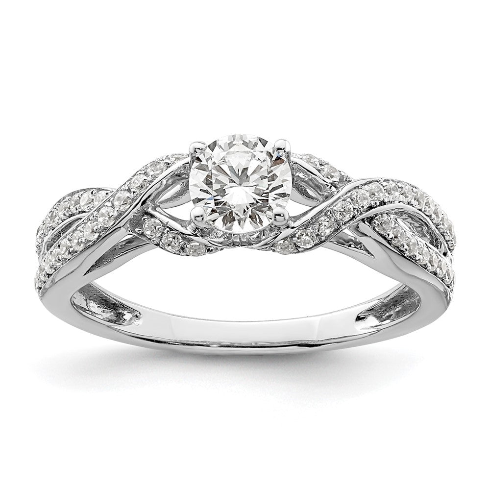 14k White Gold 3/4 ct Lab Grown Dia VS/SI+ G+ Comp Bypass Engagment Ring