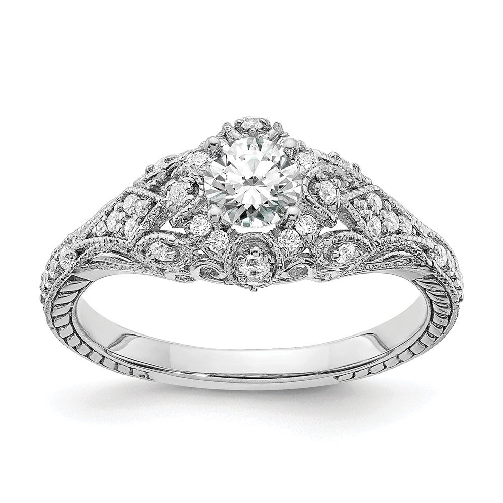 14k White Gold 5/8ct Lab Grown Diamond VS/SI+ G+ Comp Engagement Ring