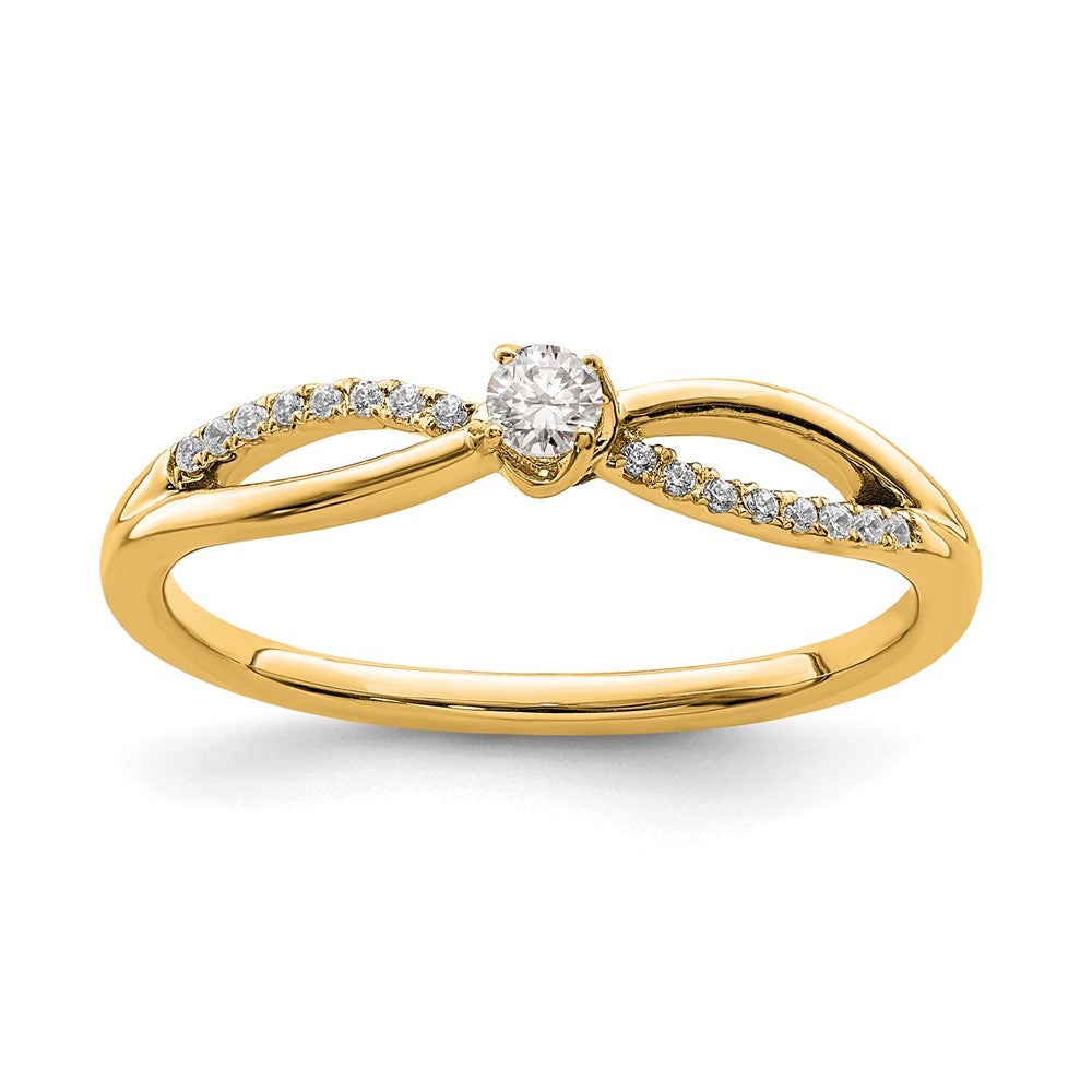 First Promise 14k 1/8ct Lab Grown Diamond VS/SI+ G+ Comp Petite Eng Ring