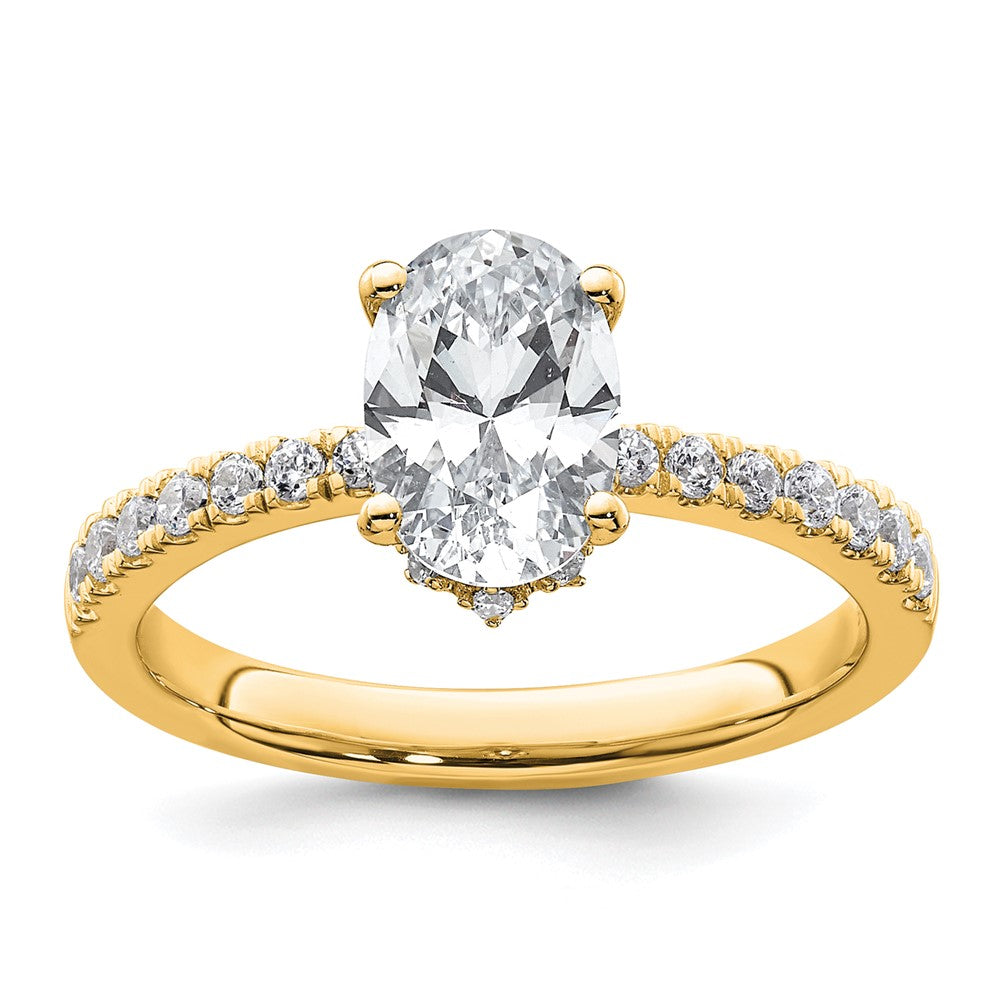 14k 1/4ct Lab Grown Diamond VS/SI+ G+ 1 1/4ct Oval Semi Solitaire Eng Ring