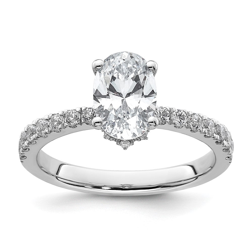 14kw 1/4ct Lab Grown Diamond VS/SI+ G+ 1 1/2ct Oval Semi Solitaire Eng Ring