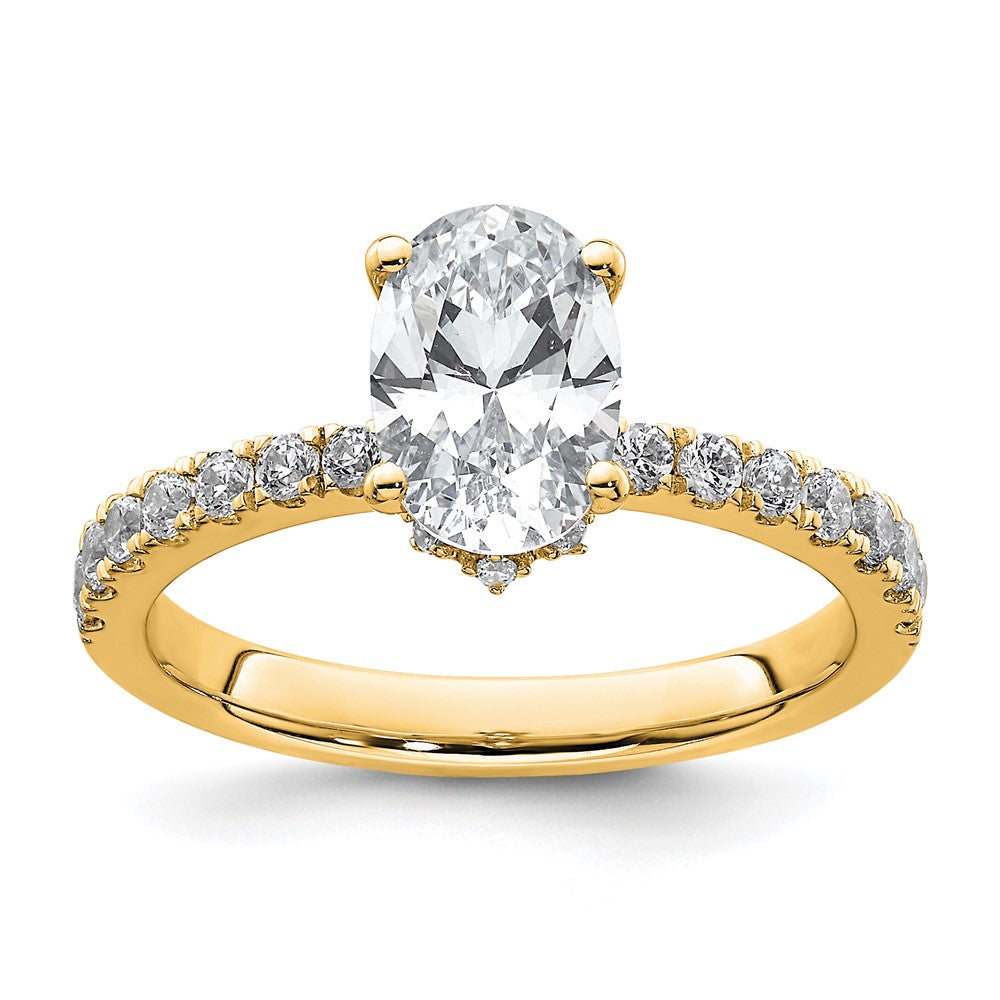 14k 1/4ct Lab Grown Diamond VS/SI+ G+ 1 1/2ct Oval Semi Solitaire Eng Ring