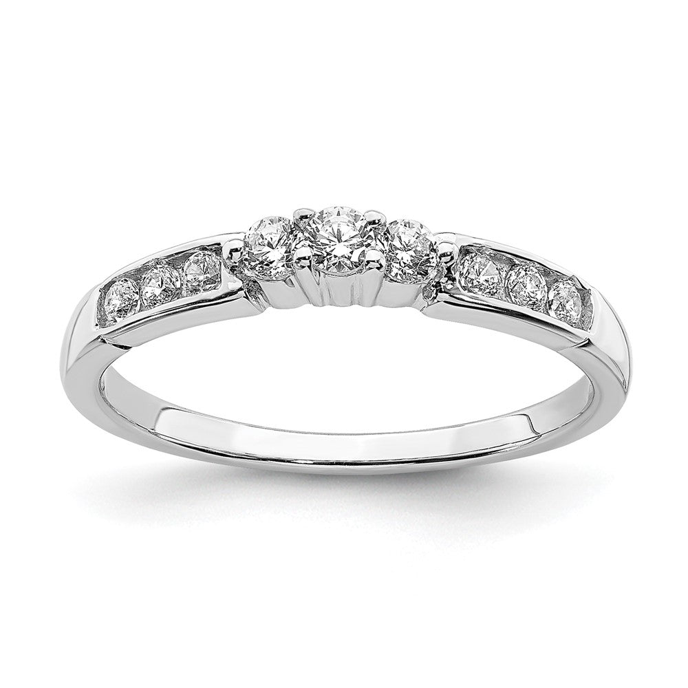 14k White Gold 1/4 ct Lab Grown Diamond VS/SI+ G+ Comp Wedding Band