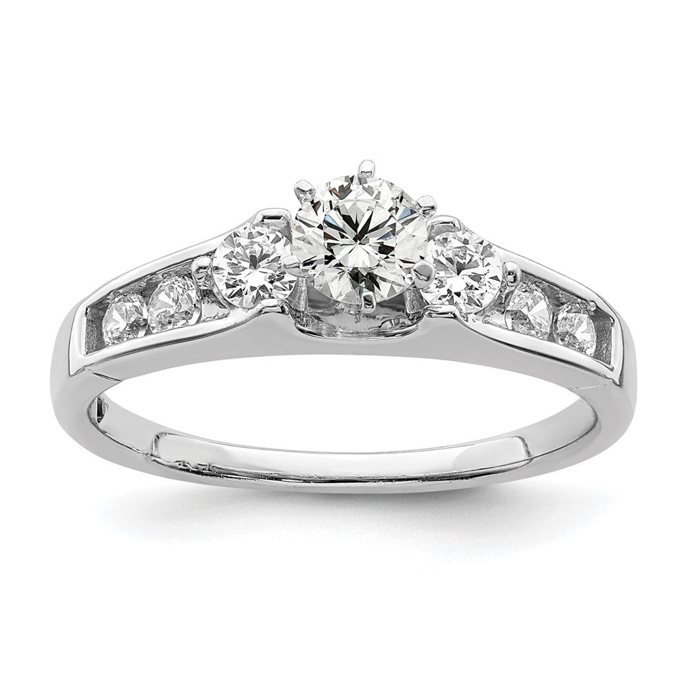 14k White Gold 5/8 ct Lab Grown Diamond VS/SI+ G+ Complete Eng Ring