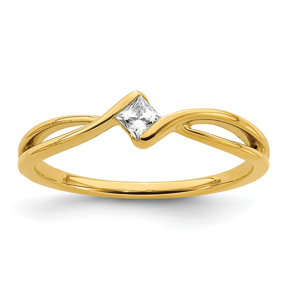 14k 1/6ct Lab Grown Diamond VS/SI+ G+ Comp Petite Eng Ring