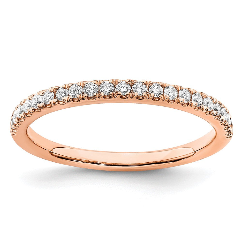 14k Rose Gold 1/4 carat Lab Grown Diamond VS/SI+ G+ Comp Wedding Band