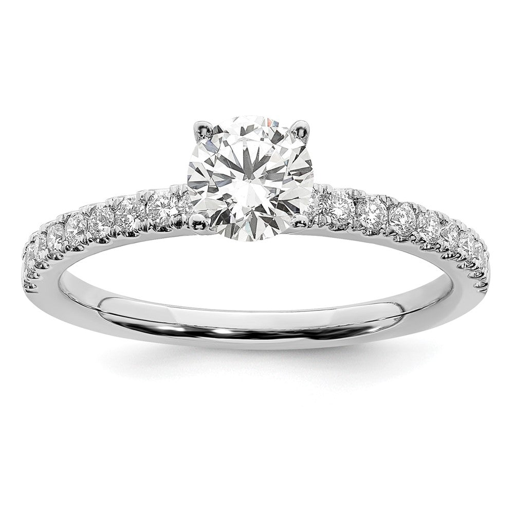 14k White Gold 1/2 ct Lab Grown Diamond VS/SI+ G+ Complete Round Eng Ring
