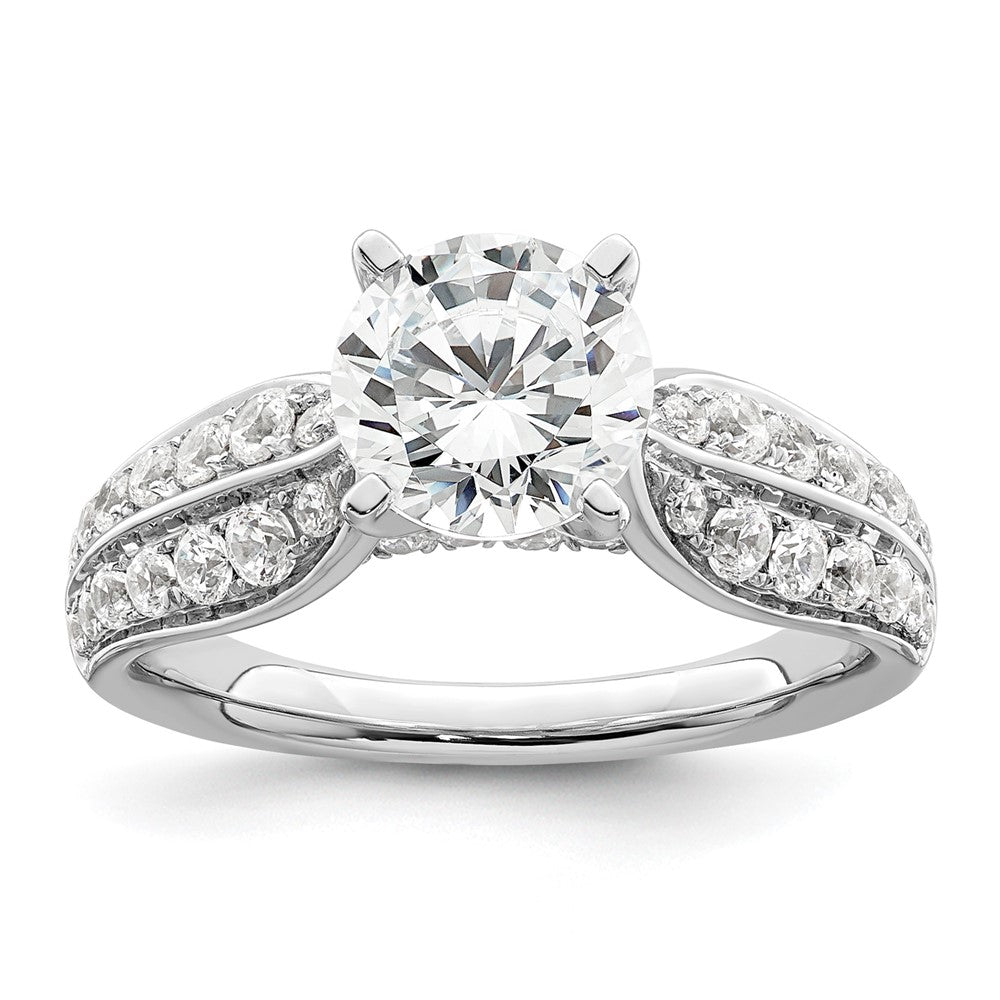 14kw 5/8ct Lab Grown Diamond VS/SI+ G+ 1 1/2ct Center Round Semi Eng Ring