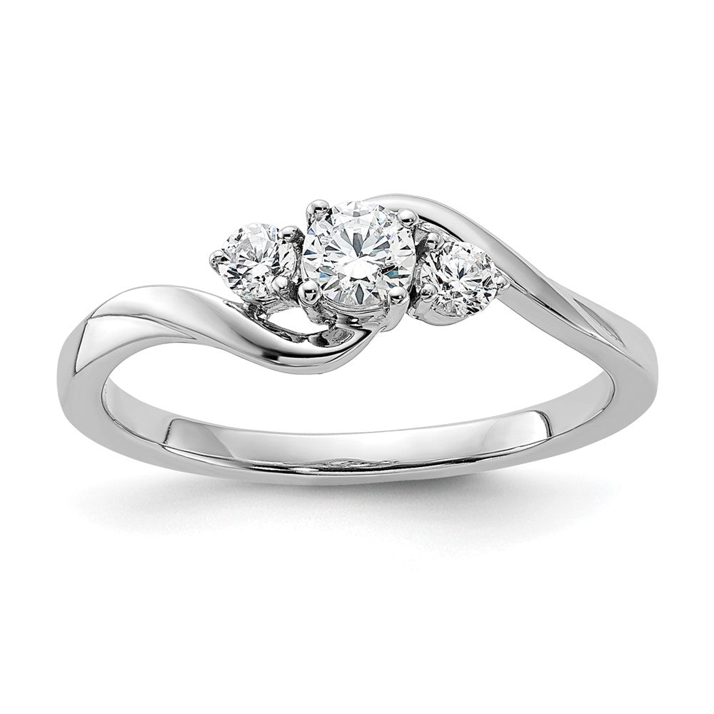 14k White Gold 1/3ct Lab Grown Diamond VS/SI+ G+ Comp Petite Eng Ring