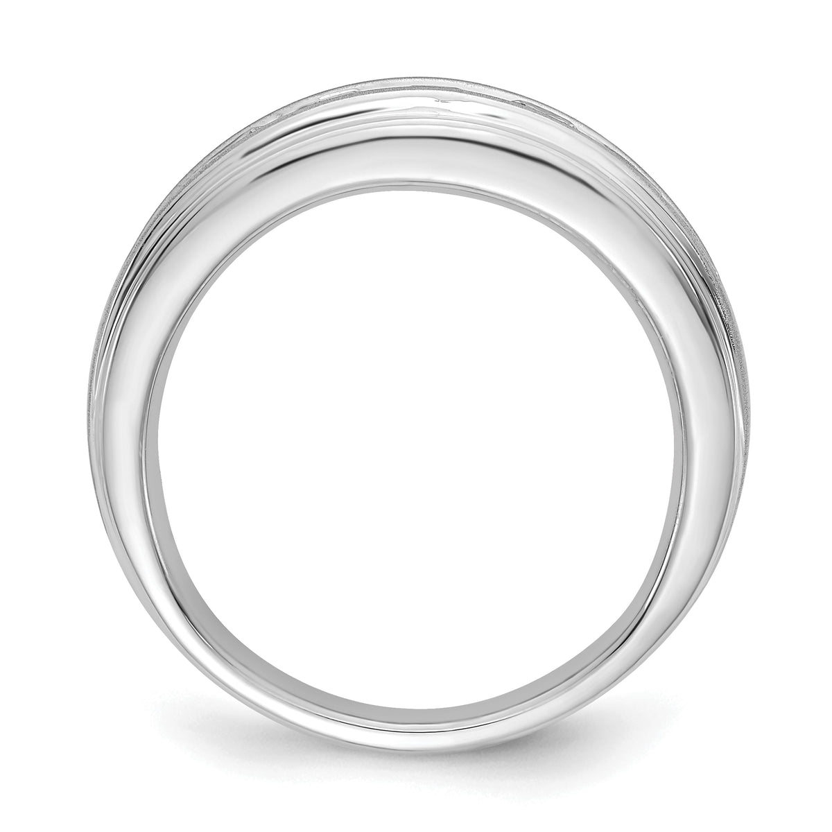 10K White Gold Brushed Lab Grown Diamond&comma; VS/SI FGH Men's Ring