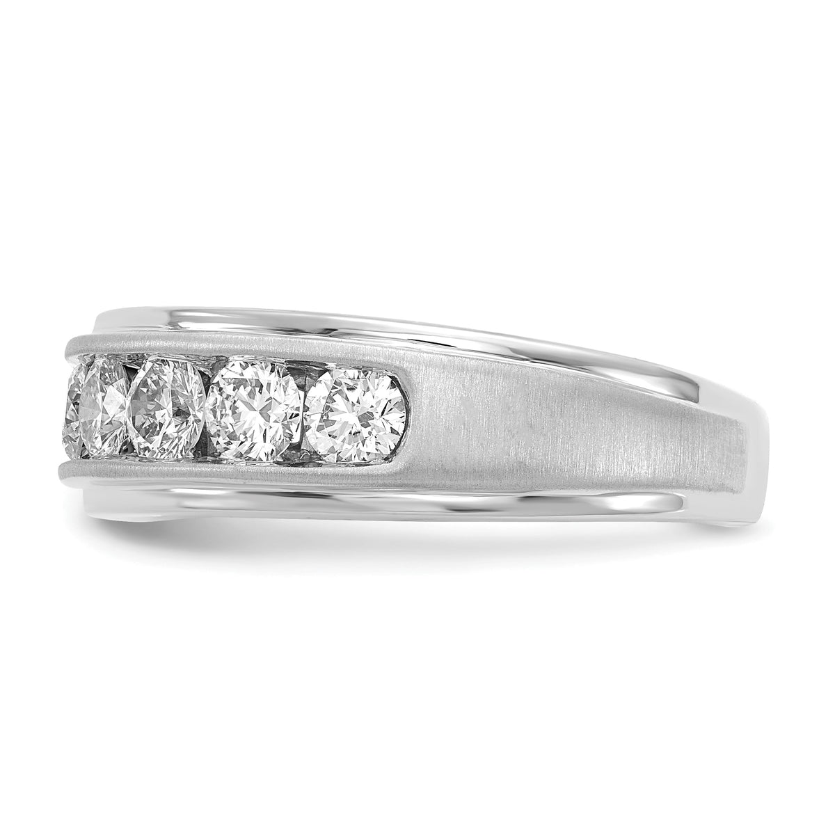 10K White Gold Brushed Lab Grown Diamond&comma; VS/SI FGH Men's Ring