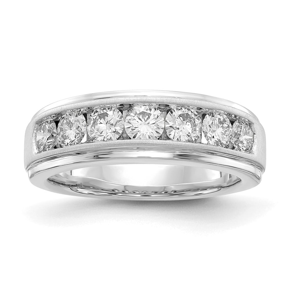 10K White Gold Brushed Lab Grown Diamond&comma; VS/SI FGH Men's Ring