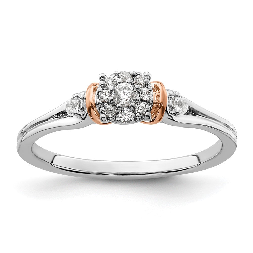 14k Two-tone 1/6ct Lab Grown Diamond VS/SI+ G+ Petite Eng Ring