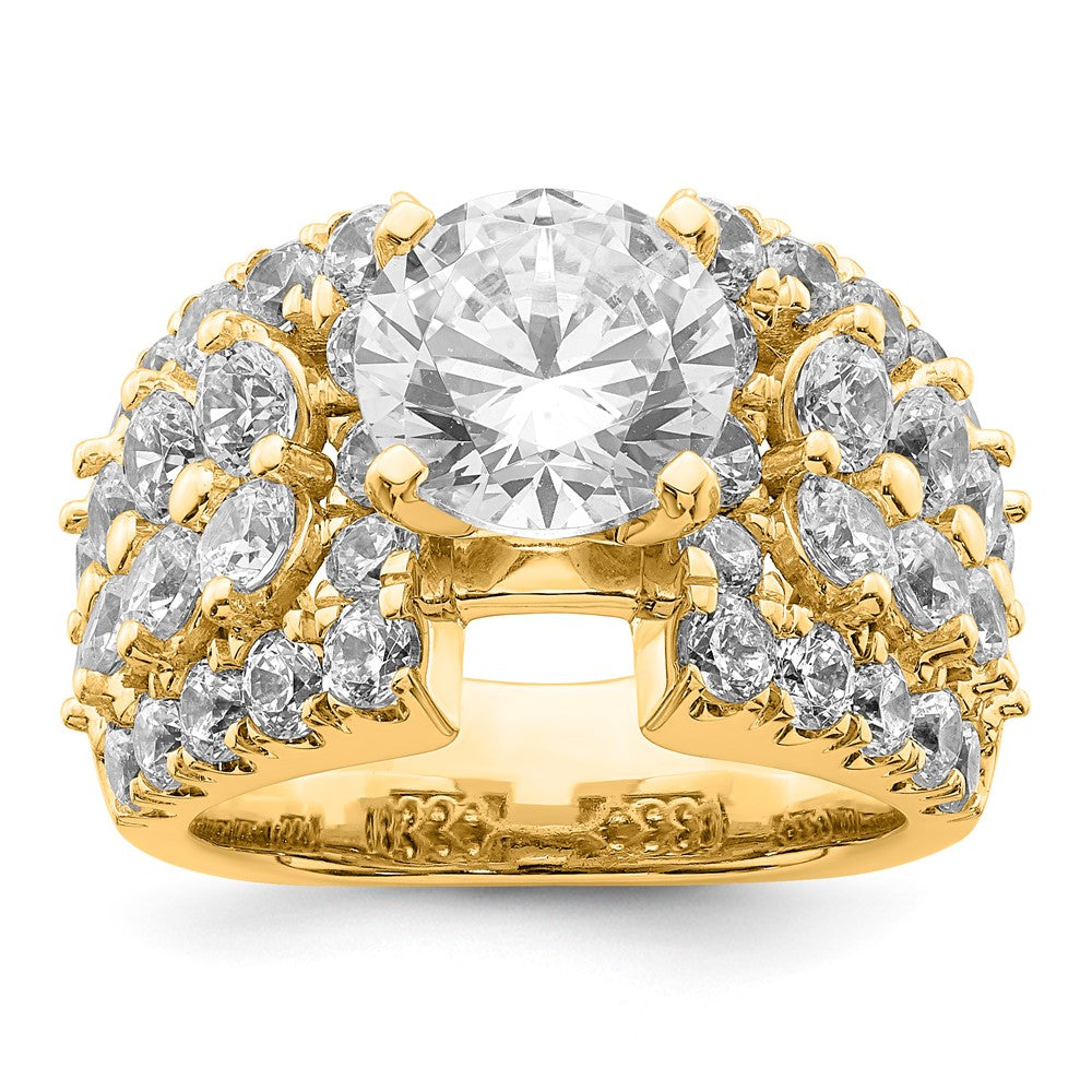 14k 6 3/8ct Cert Lab Grown Diamond VS/SI+ G+ Round Complete Eng Ring