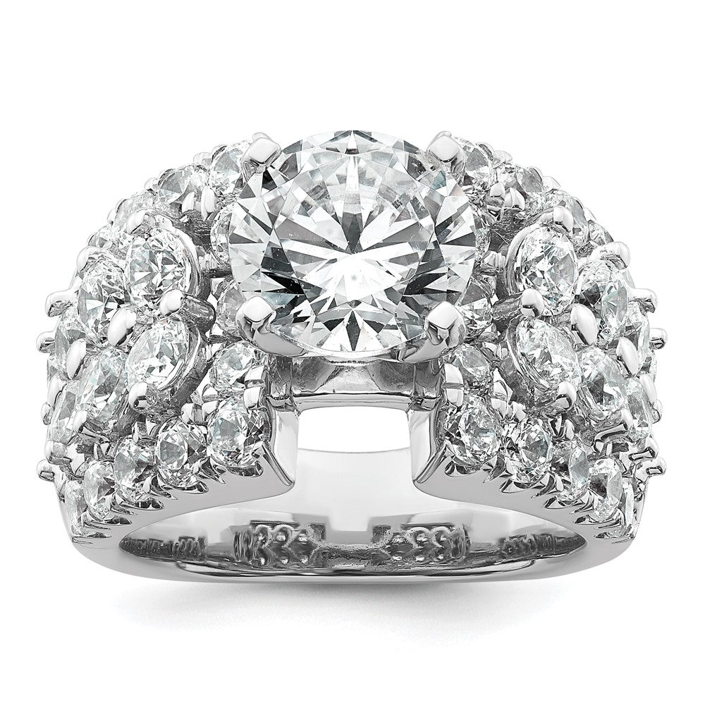 14kw 6 3/8ct Cert Lab Grown Diamond VS/SI+ G+ Round Comp Eng Ring